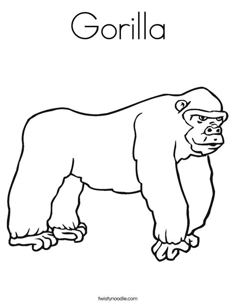gorilla coloring page twisty noodle