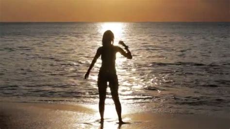mysterious silhouette sexy girl at beach during sunset — stock video