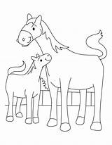 Coloring Mare Foal Pages Horse Colt Mother Printable Kids Getcolorings Horses sketch template