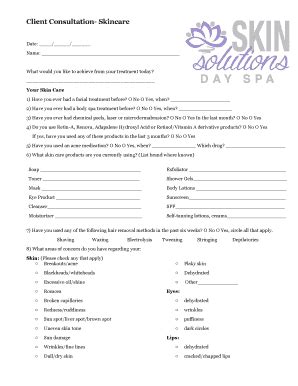fillable  skincare skin solutions day spa salon fax email