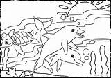 Coloring Ocean Pages Beach Sea Animals Scene Underwater Habitat Waves Theme Otter Life Color Print Colouring Seashore Clam Under Themed sketch template