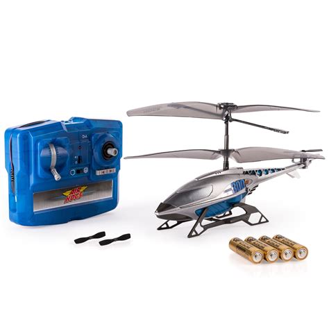 air hogs axis  rc helicopter  batteries silver blue walmartcom