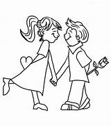 Coloring Couple Each Other Cute Pages Cartoon Template sketch template