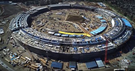 apple campus  nears closer  completion  latest drone video cult  mac