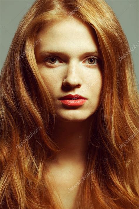 emotive portrait of a fashionable model with red ginger