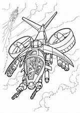 Coloring Helicopter Military Pages Future Futuristic sketch template