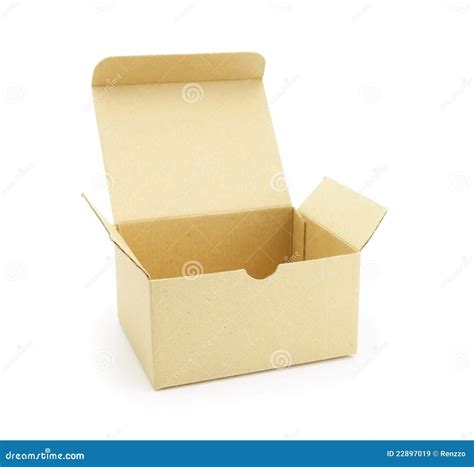 cardboard box  flip open lid stock image image  white