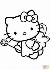 Coloring Kitty Hello Fairy Pages Printable Drawing sketch template