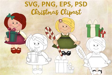christmas clipart  colouring pages svg psd eps  png   paper