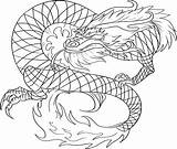 Chinese Dragon Coloring Pages Printable Kids Realistic sketch template