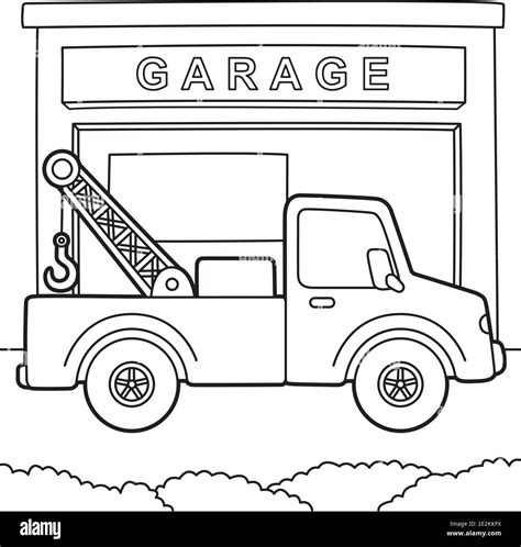 tow truck coloring page stock vector image art alamy