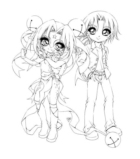 anime sisters coloring page