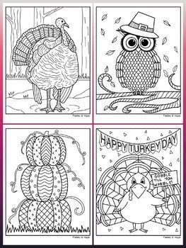 thanksgiving activity coloring pages  paisley  hazel tpt