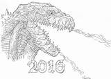Godzilla Ausmalbilder Legendary Raskrasil Kameron Amir Godzila Coloring4free Ghidorah Rodan Roi sketch template