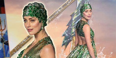 Amber Heard Wore A Green Dress And Matching Hat To The London Aquaman