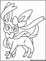 Coloring Sylveon Pokemon Sheet Pages Template sketch template