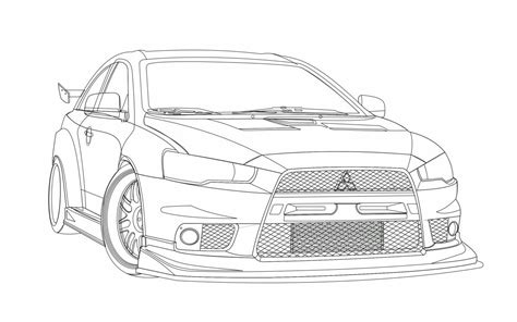 mitsubishi lancer evo coloring pages coloring pages