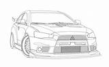Mitsubishi Lancer Evo sketch template