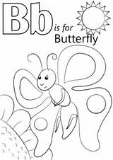 Letter Coloring Butterfly Pages Colouring Printable Worksheet Clipart Preschool Alphabet Color Number Sheets Kids Butterflies Activities Template Words Abc Supercoloring sketch template