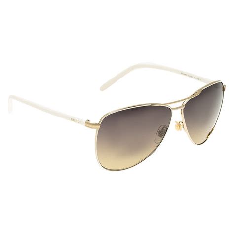 Gucci White Gg 4209 S Aviator Sunglasses Gucci Tlc