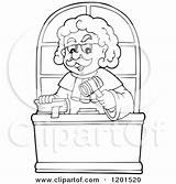 Judge Clipart Courtroom Bible Cartoon Royalty Outlined Gavel Male Happy Illustrations Rf Vector sketch template