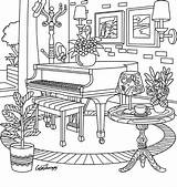 Coloring Pages Music Piano Colouring Adult Adults Kindergarten Sheet Printable Sheets Therapy Choose Board sketch template