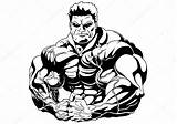 Bodybuilder Muscular Muscle Drawing Man Illustration Stock Mass Vector Super Big Logo Getdrawings Orlov Aleksei Muscles Men Outline Bar Shutterstock sketch template