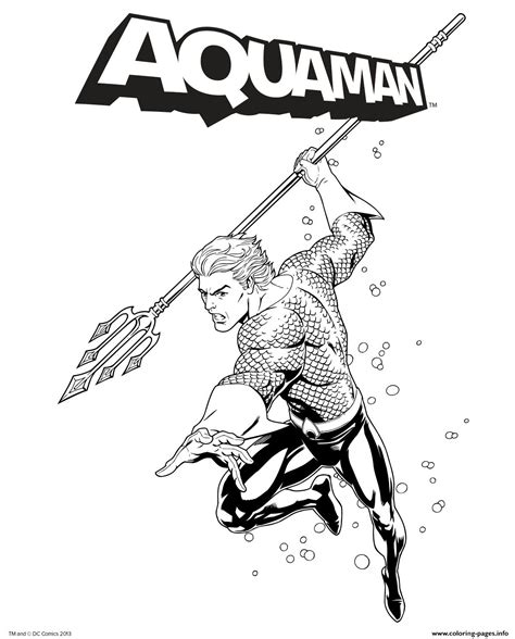 aquaman ready  fight coloring page printable
