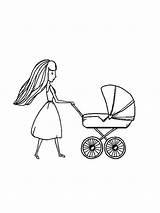 Coloring Baby Pages Stroller Printable sketch template
