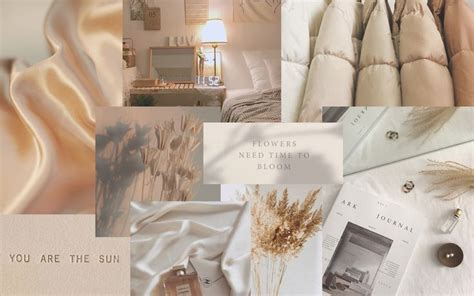 Aesthetic Beige Collage Wallpaper In 2021 Beige Collage Collage