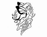 Fairy Tattoo Coloring Coloringcrew sketch template