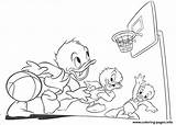 Basketball Coloring Disney Pages Duck Dewey Louie Huey Cartoon Printable Walt Characters Fanpop Print Donald Sheet Color Colouring sketch template