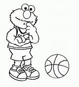 Coloring Pages Basketball Printable Elmo Comments Playing sketch template