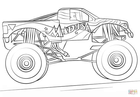 madusa monster truck tegninger til print
