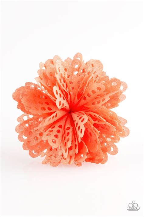 latest buzz orange hair clip   flower hair accessories hair clips orange hair