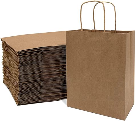 prime  packaging brown paper solid print birthday gift bags