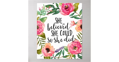 she believed she could so she did poster zazzle