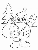 Santa Coloring Pages Christmas Claus Kids Preschoolers Father Preschool Easy Colour Drawing Printable Happy Colouring Drawings Print Cliparts Sheets Thatha sketch template