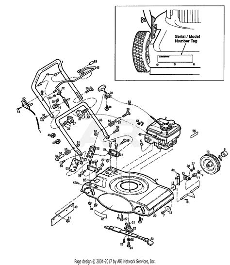 troy bilt  hp  push sn   parts diagram  main assembly