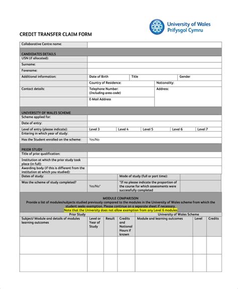 sample transfer forms   excel word