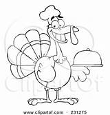 Outline Turkey Chef Thanksgiving Holding Coloring Bird Illustration Platter Royalty Clipart Toon Hit Rf 2021 sketch template