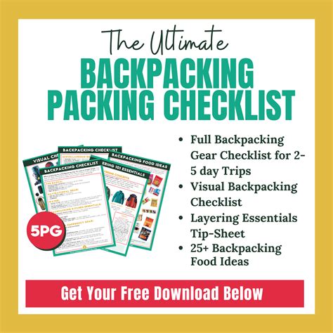 backpacking trip packing list printable packing checklist lupongovph