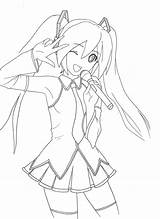 Miku Hatsune Vocaloid Coloringhome Colorin Owo Decir Cosas Getdrawings Getcolorings sketch template