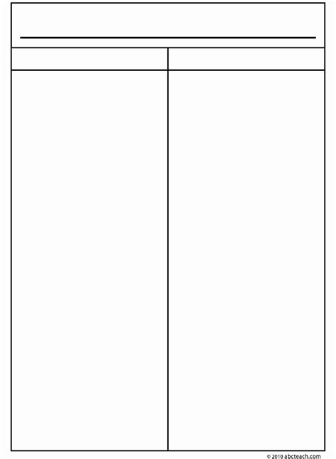 blank  column worksheet template