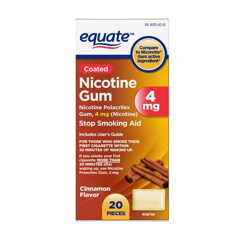 equate coated nicotine polacrilex gum  mg nicotine cinnamon flavor