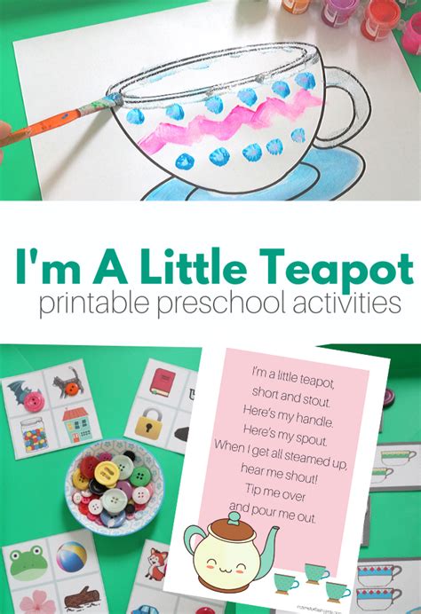 nursery rhyme lesson im   teapot  time  flash cards