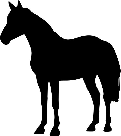 horse standing black shape svg png icon