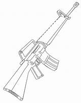 Rifle M16 sketch template