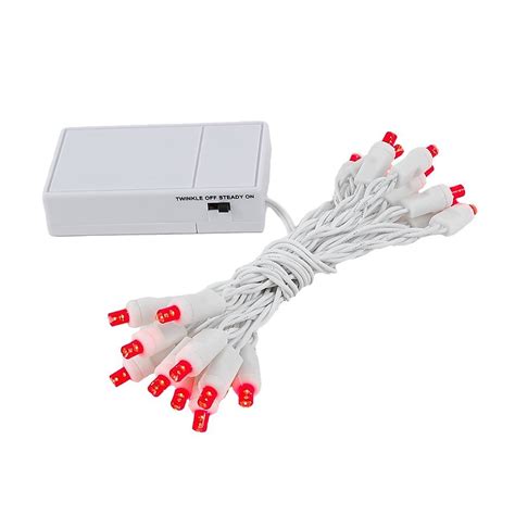 led battery operated christmas lights red  white wire novelty lights