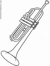 Coloring Instruments Trumpet Pages sketch template